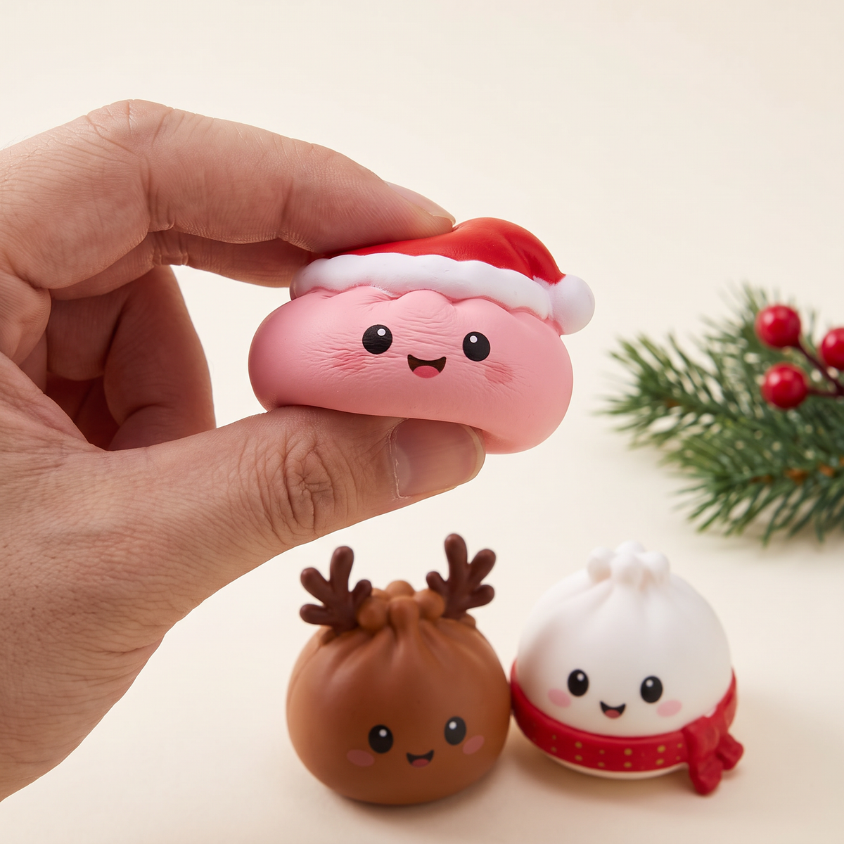 Taille réelle : un squishy tient entre deux doigts