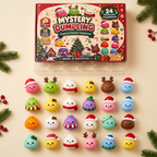 Tout ce que contient le calendrier : 24 squishies dumplings